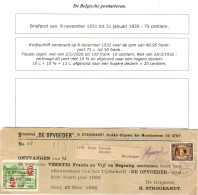 TP 341 S/Reçu De 40,95 Frs + TP Fiscal De Gent H. Stroobant 1932 Pour Encaissement à Baardegem - Briefe U. Dokumente