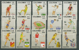 Colombia 1982 Football Soccer World Cup Set Of 15 MNH - 1982 – Espagne