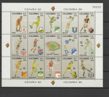 Colombia 1982 Football Soccer World Cup Sheetlet MNH - 1982 – Spain