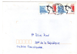 1992  CAD FORCALQUIER Sur Paire " MARECHAL DE LATTRE  2,20 " - Cartas & Documentos