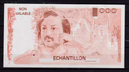 Probedruck Testbanknote Specimen Frankreich 1988 Echantillion Balzac - Ficción & Especímenes