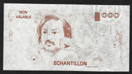 Probedruck Testbanknote Specimen Frankreich 1988 Echantillion Balzac - Ficción & Especímenes