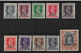 MUSCAT 1944 OFFICIALS SET SG O1/O10 UNMOUNTED MINT Cat £35 - Autres & Non Classés