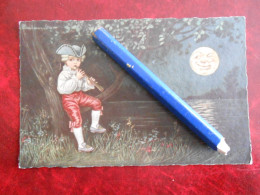 Illustrateur COLOMBO  Enfant  Musicien Flute Au Clair De La Lune Circulée 1928 - Colombo, E.
