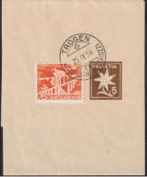 1956 Schweiz Streifband Zum: 54, 5 Cts Braun Edelweiss + 298 Strassenbrücken ⵙ TROGEN KINDERDORF PESTALOZZI - Stamped Stationery