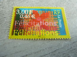 Timbre Félicitations - Fleur Stylisée - 3f. (0.46 €) - Yt 3308 - Multicolore - Oblitéré - Année 2000 - - Usati