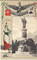 Cpa Trento, Collection FERT, Devise Et Blason De La Maison De Savoie, Monumentto A Dante - Trento