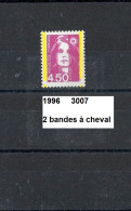 Variété De 1996 Neuf**  Y&T N° 3007 Avec 2 Bandes à Cheval - Unused Stamps