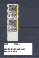 Variété Sur Paire De 1997 Neuf** Y&T N° 3086b Bande Droite à Cheval Tenant à Déplacé - Unused Stamps