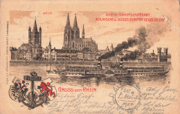 Allemagne Gruss Vom Rhein Koln CPA Timbre Reich Cachet 1904 Kolnische U Dusseldorfer Gesellschaf , Cologne - Köln