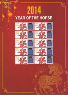 GB 2014 - Year Of The Horse Business Customised / Smilers Sheet - Ref: BC-429 - Persoonlijke Postzegels