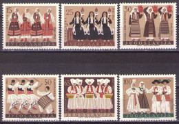 Yugoslavia 1961 - National Costumes - Mi 964-969 - MNH**VF - Unused Stamps