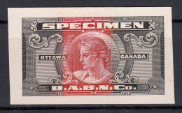 Probedruck, Test-Stamp, Specimen B.A.B.N.Co-Ottawa Kanada 1935 - Proeven & Herdruk