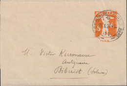 1924 Schweiz Streifband Zum: 40, 5 Cts - Pr.6 Cts, Rotorange Tell Knabe, ⵙ LA CHAUX DE FONDS - NORD - Postwaardestukken