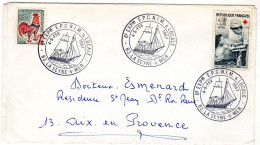 1967  "  LA SEYNE SUR MER 6° Expo Philatelique "  INFIRMIERES  CROIX ROUGE  0,30 + 0,10 " - Lettres & Documents