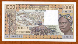 1987 // ETATS DE L'AFRIQUE DE L'OUEST // BANQUE CENTRALE // Mille Francs // SPL+  // AU+ - Stati Dell'Africa Occidentale