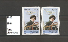 Variété De 2010 Neuf** Y&T N° 4504 Fond Bleu-rose Au Lieu De Bleu - Unused Stamps