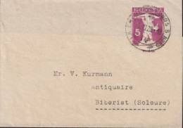 1928 Schweiz Streifband Zum: 42, 5 Cts - Pr.6 Cts, Grauviolett Tell Knabe, ⵙ LA CHAUX DE FONDS - NORD - Enteros Postales