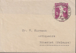1928 Schweiz Streifband Zum: 42, 5 Cts - Pr.6 Cts, Grauviolett Tell Knabe, ⵙ LA CHAUX DE FONDS - NORD - Entiers Postaux