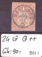 TIMBRE RAPPEN - No 24G  TOP OBLITERATION BEVILARD  - COTE: 90.- - Used Stamps