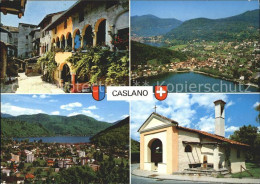 11703808 Caslano Panorama Lago Di Lugano Dorfpartie Kirche Caslano - Autres & Non Classés