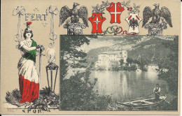 Cpa Trento, Collection FERT, Devise Et Blason De La Maison De Savoie, Castel Toblino - Trento