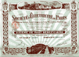 SOCIÉTÉ D'ÉLECTRICITÉ De PARIS - Electricidad & Gas