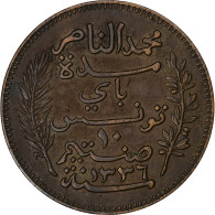 Tunisie, Muhammad Al-Nasir Bey, 10 Centimes, 1917, Paris, Bronze, TTB, KM:236 - Túnez