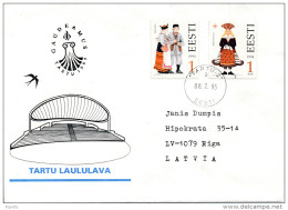 Mi 235-6 Cover / Costumes - 8 July 1995 Tartu-2 To Latvia - Estonia