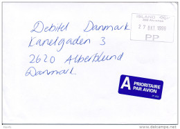 PP-stamp Port Payé Commercial Cover 300 Akranes - 27 October 1999 To Denmark - Lettres & Documents