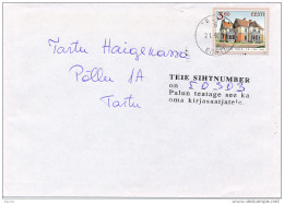 Mi 345 Solo Cover, Postal Mark / Olustvere Manor - 21 September 1999 Jõhvi - Estland