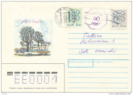 Mi U 21 Uprated Provisional Stationery Cover - 9 April 1992 Tallinn PTK - Estonie