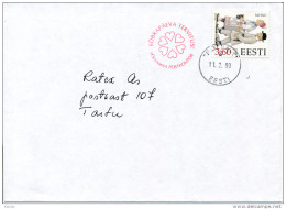 Mi 330 Solo Cover / Saint Valentine's Day Greeting! Cachet - 11 February 1999 Põlva-1 - Estonia