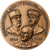 France, Médaille, 40ème Anniversaire Du Débarquement, 1984, Bronze, Tschudin - Andere & Zonder Classificatie