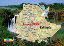 Ethiopia Country Map New Postcard * Carte Geographique * Landkarte - Ethiopia