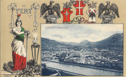 Cpa Trento, Collection FERT, Devise Et Blason De La Maison De Savoie, Panorama - Trento