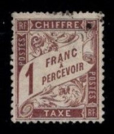 France Taxe N° 25 Marron 1 F - 1859-1959 Afgestempeld