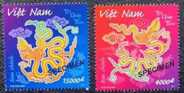 2024 VIETNAM YEAR OF THE DRAGON STAMP 2V SPECIMEN - Año Nuevo Chino