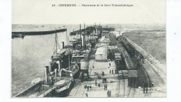 Postcard Station Cherbourg Panorama De La Gare Transatlantique Unused - Stations With Trains