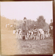 PHOTO ANCIENNE SNAPSHOT FRANCE 77 SEINE ET MARNE FONTAINEBLEAU CHASSE A COURRE EQUIPAGE LEBAUDY 10 X 10 CM - Geïdentificeerde Personen