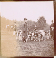 PHOTO ANCIENNE SNAPSHOT FRANCE 77 SEINE ET MARNE FONTAINEBLEAU CHASSE A COURRE EQUIPAGE LEBAUDY 10 X 10 CM - Identified Persons