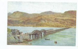Postcard Barmouth The Viaduct Unused Salmon 2232 Steam Engine - Opere D'Arte