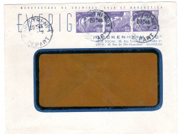 Lettre " EVERIG  Chemises Cols Et Manchettes à MULHOUSE " Timbres Gandon 3 X 5f - Lettres & Documents