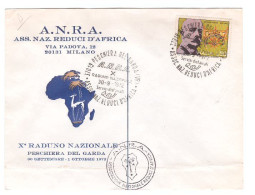 BUSTA CON PUBBLICITA' - ASS. NAZ. REDUCI D' AFRICA - MILANO - VIAGGIATA 1972 - 1971-80: Storia Postale