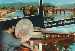 CARTOLINA ITALIA 1969 VICENZA BASSANO DEL GRAPPA SALUTI VEDUTINE Italy Postcard ITALIEN Ansichtskarten - Vicenza