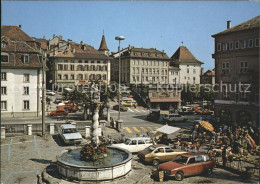 11703304 Fribourg FR La Place De L Hotel De Ville Et Lac Place De Tilleul Fribou - Otros & Sin Clasificación