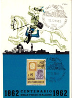 CENTENARIO DELLE POSTE ITALIANE 1962 - Cartes Philatéliques