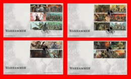 GB 2023 Warhammer Collector / Smilers Sheet First Day Covers (4) - 2021-... Ediciones Decimales