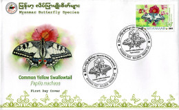 MYANMAR 2024 COMMON YELLOW SWALLOWTAIL BUTTERFLY FDC - Mariposas