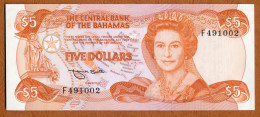 1984 // BAHAMAS // THE CENTRAL BANK // Five Dollars // AU+ // SPL+ - Bahama's